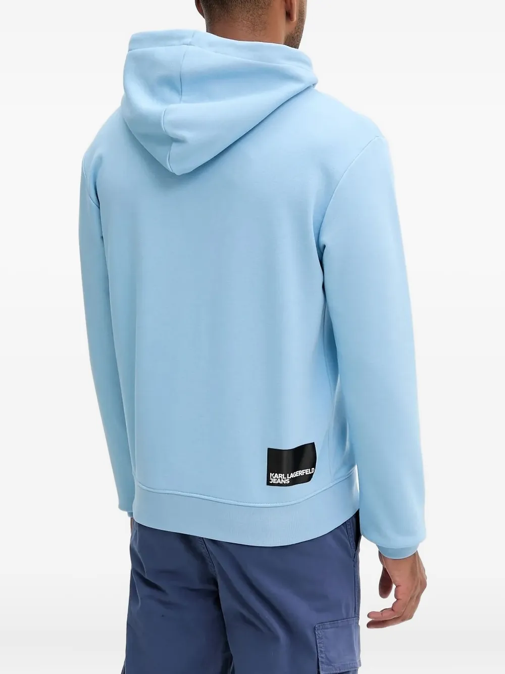 Karl Lagerfeld Jeans logo-print kangaroo-pocket hoodie Blauw