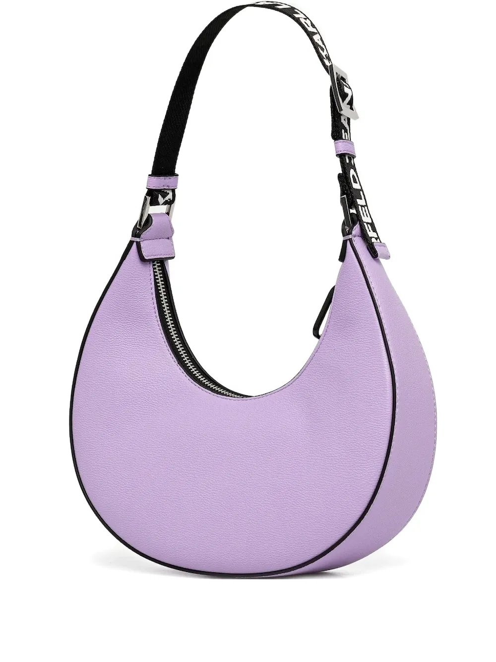 Karl Lagerfeld Jeans Half-moon Zipped Shoulder Bag In Purple