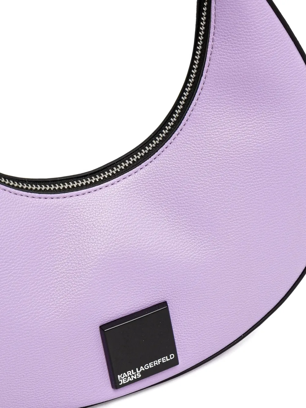 Karl Lagerfeld Jeans Half-moon Zipped Shoulder Bag In Purple
