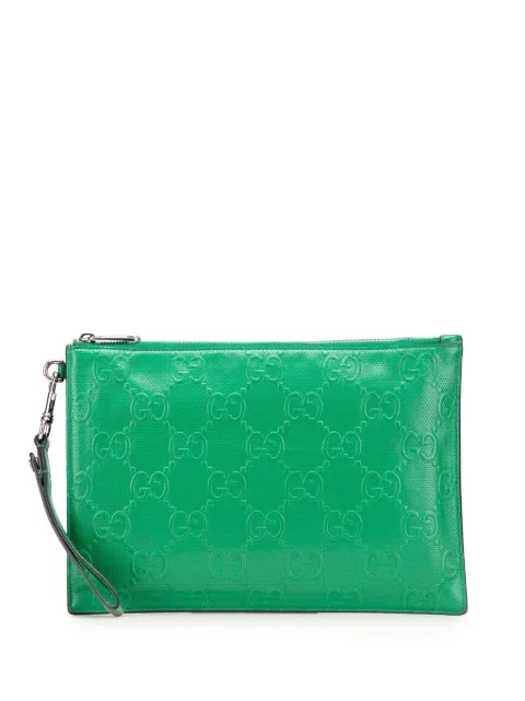 Gucci Pre-Owned 2016-2025 GG Tennis Embossed Leather Wristlet clutch bag