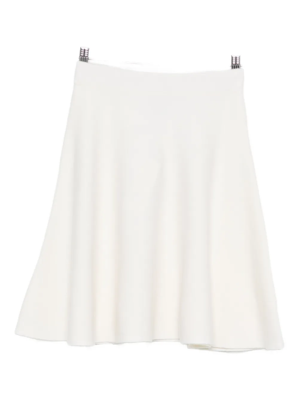 Max Mara Wool Flared Skirt In White