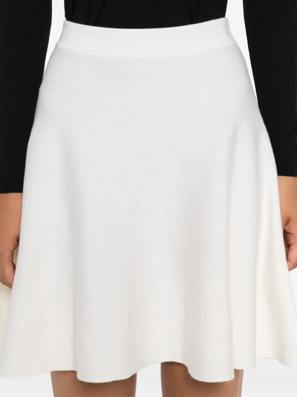 Max Mara Wool Flared Skirt In White