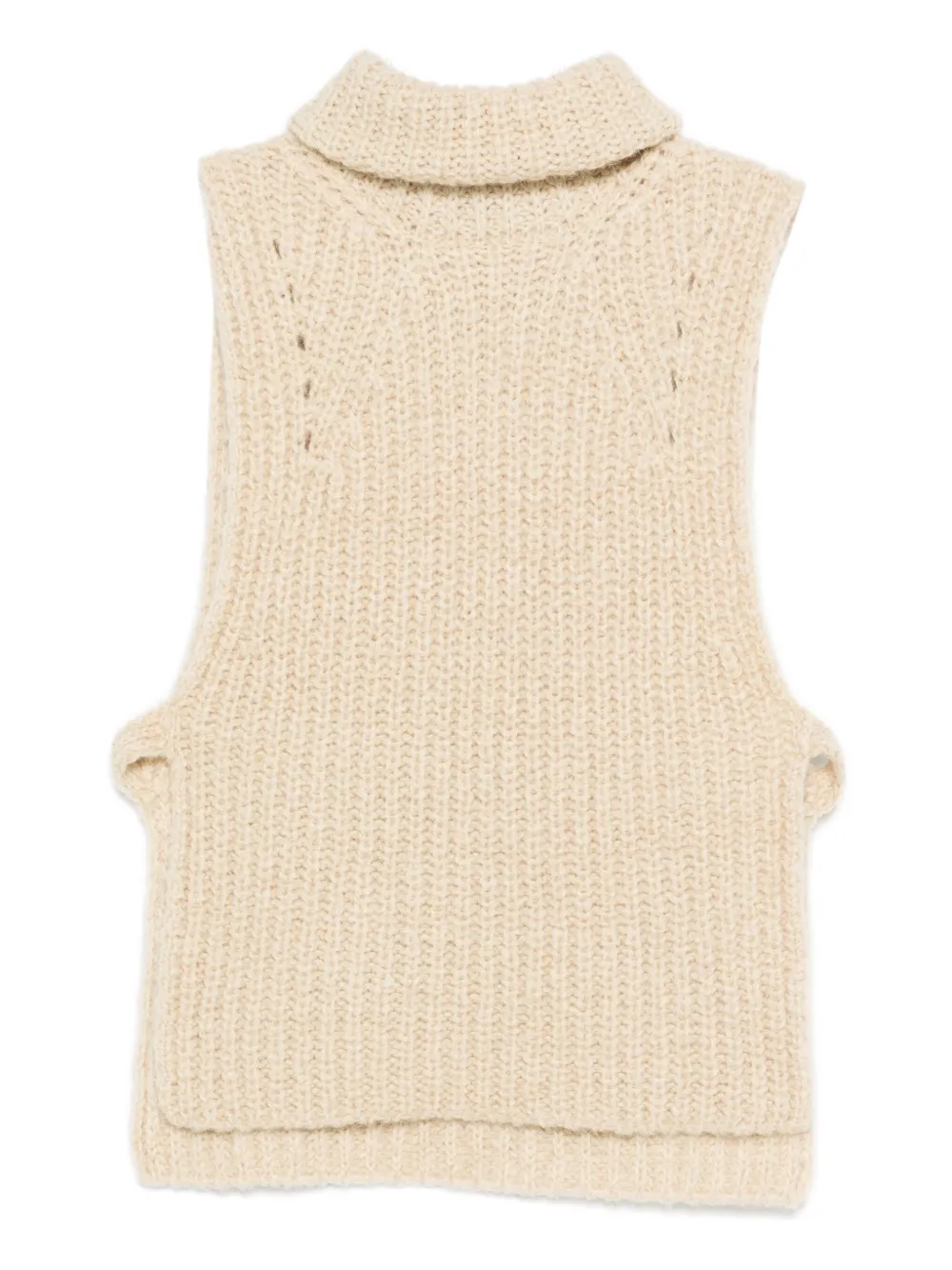 ISABEL MARANT Ribgebreide top met col Beige