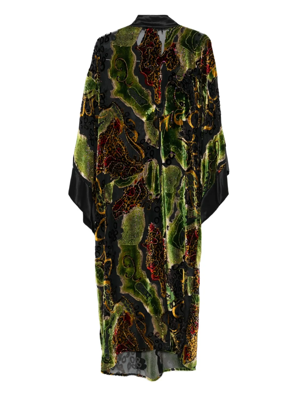 Dolci Follie silk-velvet crystal-embellished coat - Zwart