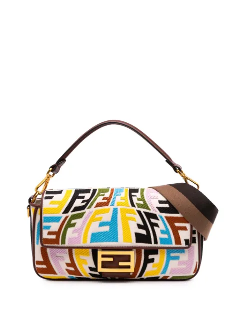 Fendi Pre-Owned bolso satchel Sarah Coleman Zucca Embroidered Canvas Fish Eye Vertigo Baguette 2010-2025