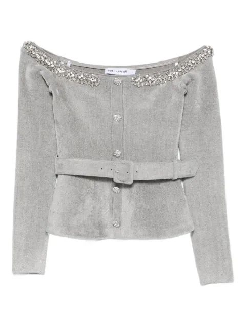 Self-Portrait embellished belted top