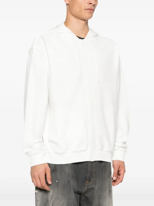 MM6 Maison Margiela zip-up Hoodie | White | FARFETCH RO