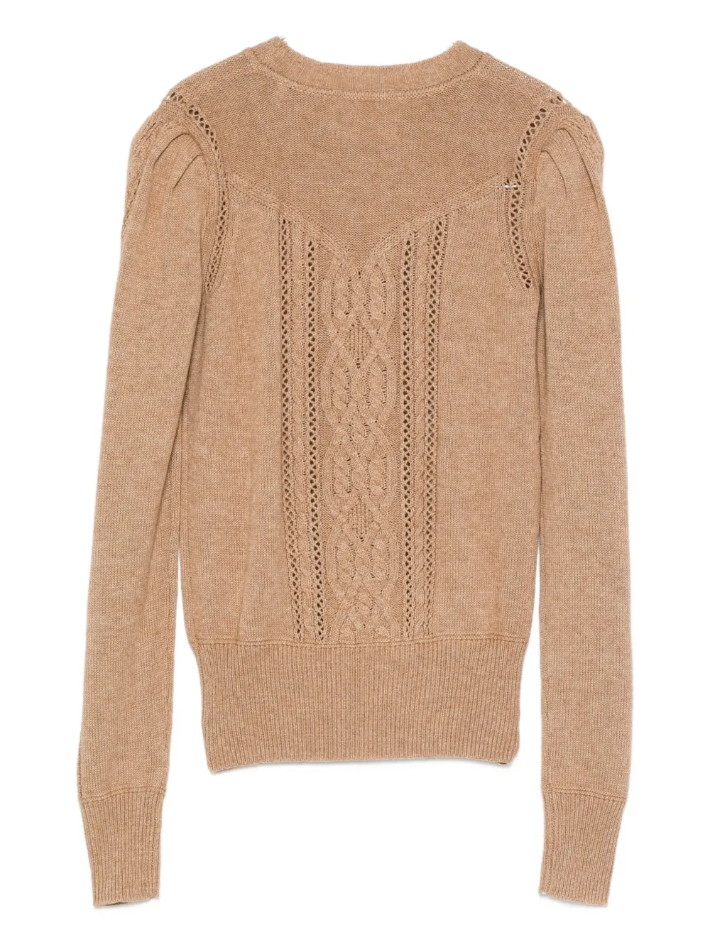 Isabel Marant Étoile Cable-knit Puff-sleeve Sweater In Gray