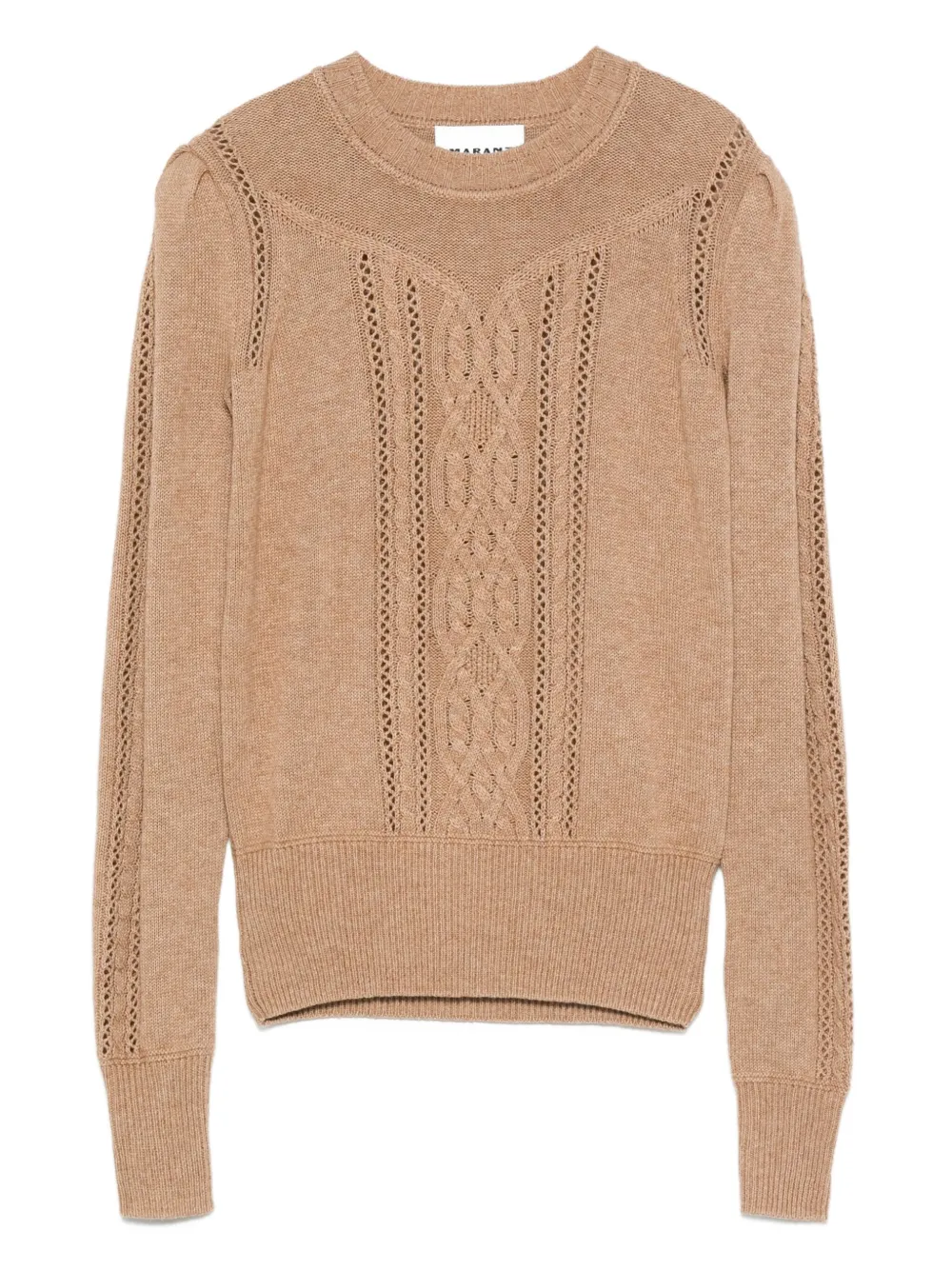 MARANT ÉTOILE cable-knit puff-sleeve sweater