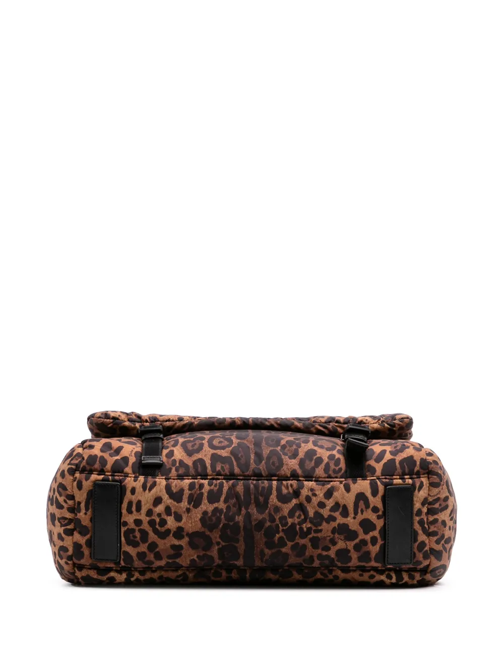 Pre-owned Dolce & Gabbana 2000-2025 Nylon Leopard Print Miss Sicily Satchel