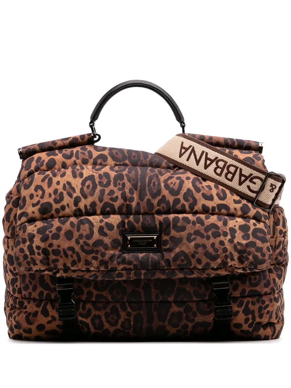 Dolce & Gabbana Pre-Owned 2000-2025 Nylon Leopard Print Miss Sicily Dolce & Gabbana Pre-Owned 2000-2025 Nylon Leopard Print Miss Sicily