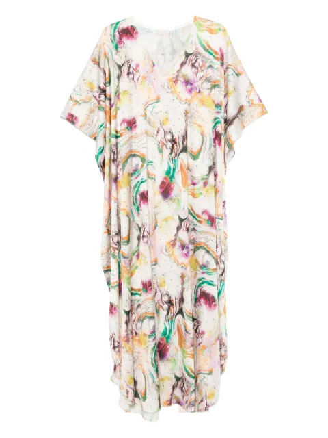 Dolci Follie marble-print kaftan dress