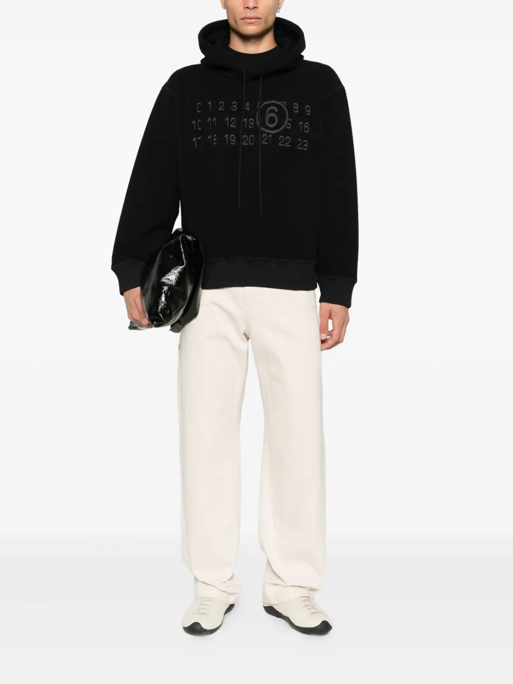 MM6 Maison Margiela Numeric hoodie met logo Zwart