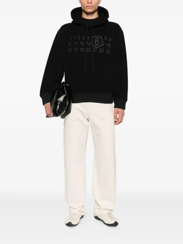 MM6 Maison Margiela ナンバーロゴ パーカー | ブラック | FARFETCH JP