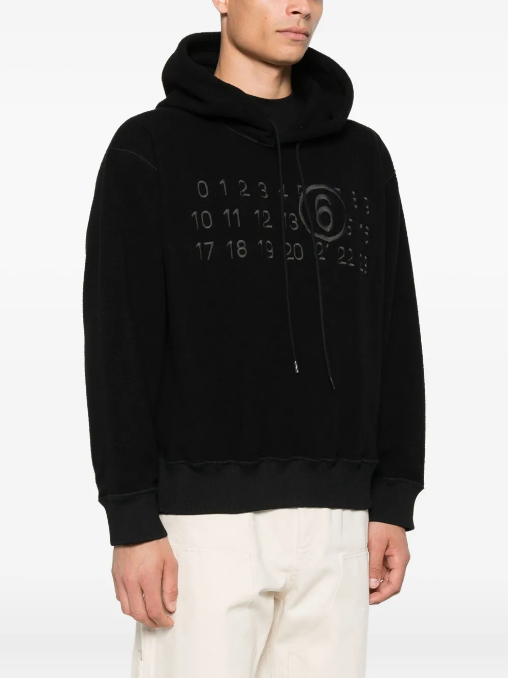 MM6 Maison Margiela Numeric hoodie met logo Zwart