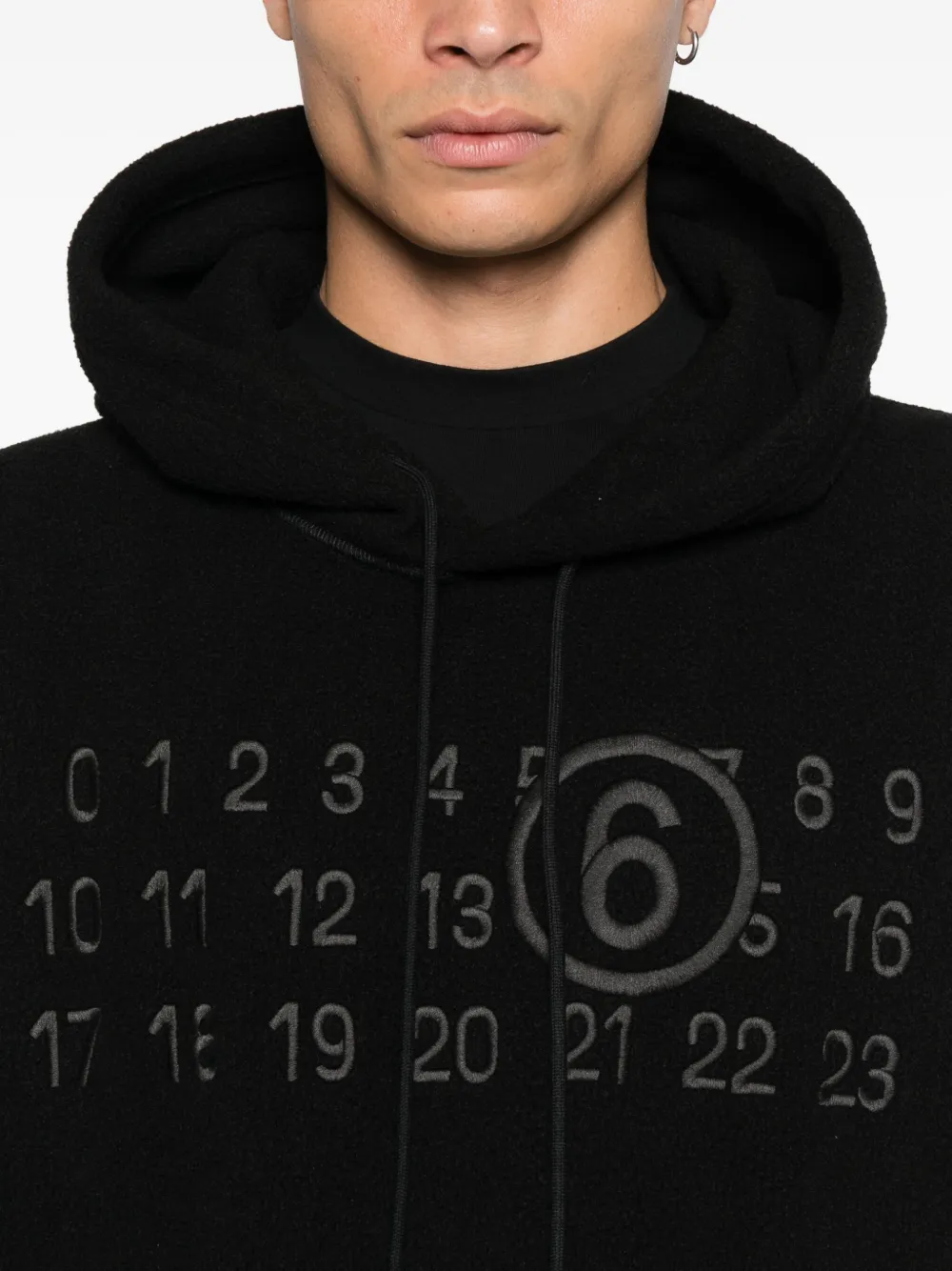 MM6 Maison Margiela Numeric hoodie met logo Zwart