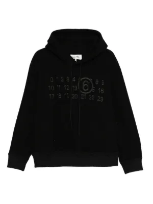 MM6 Maison Margiela numeric-print Hoodie | Black | FARFETCH RO