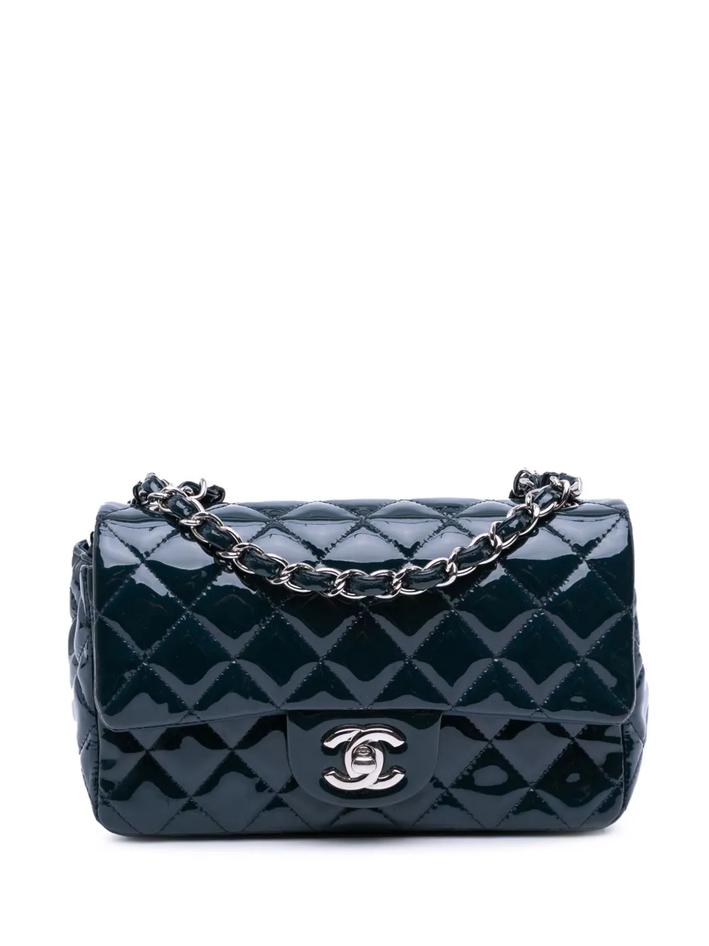 CHANEL Pre-Owned 2013-2014 ミニ レクタンギュラー クラシック パテント シングルフラップ ショルダーバッグ - CHANEL Pre-Owned 2013-2014 ミニ レクタンギュラー クラシック パテント シングルフラップ ショルダーバッグ -