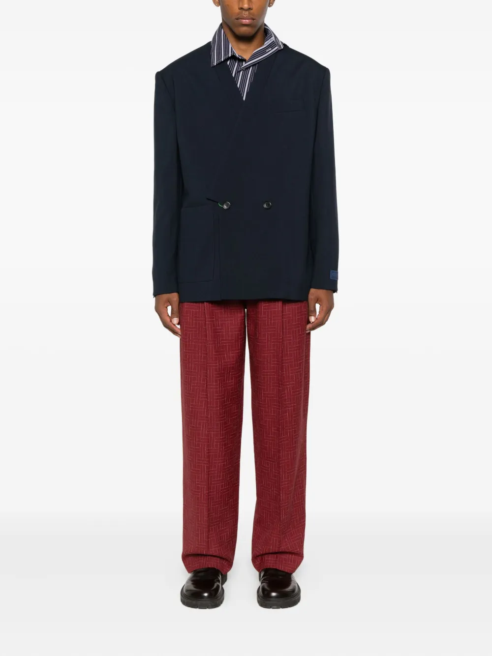Kenzo Asymmetric Double-breasted Jacket In Black