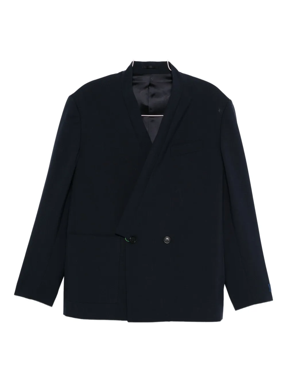 Kenzo Asymmetric Double-breasted Jacket In Black
