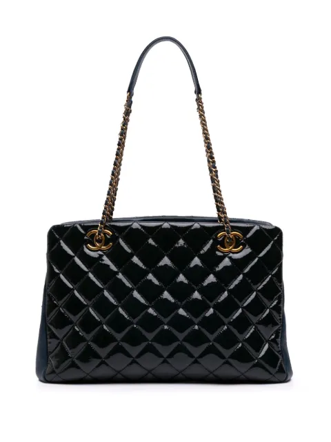 CHANEL Pre-Owned 2015-2016 Paris Salzburg Patent and Goatskin CC Eyelet tote bag