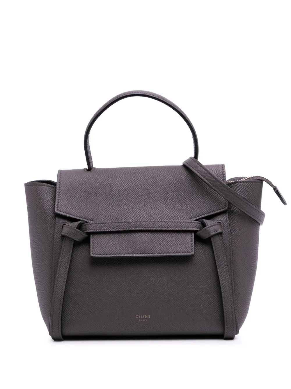 Céline Pre-Owned 2018 ナノ グレインカーフスキン ベルトバッグ サッチェル - グレー Céline Pre-Owned 2018 ナノ グレインカーフスキン ベルトバッグ サッチェル - グレー