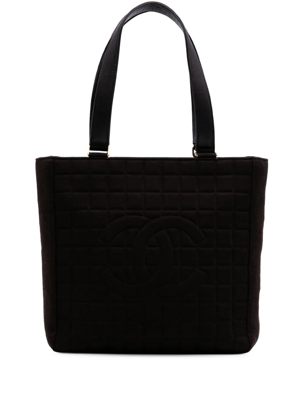 Pre-owned Chanel 2002-2003 Cc Chocolate Bar Jersey Tote Bag