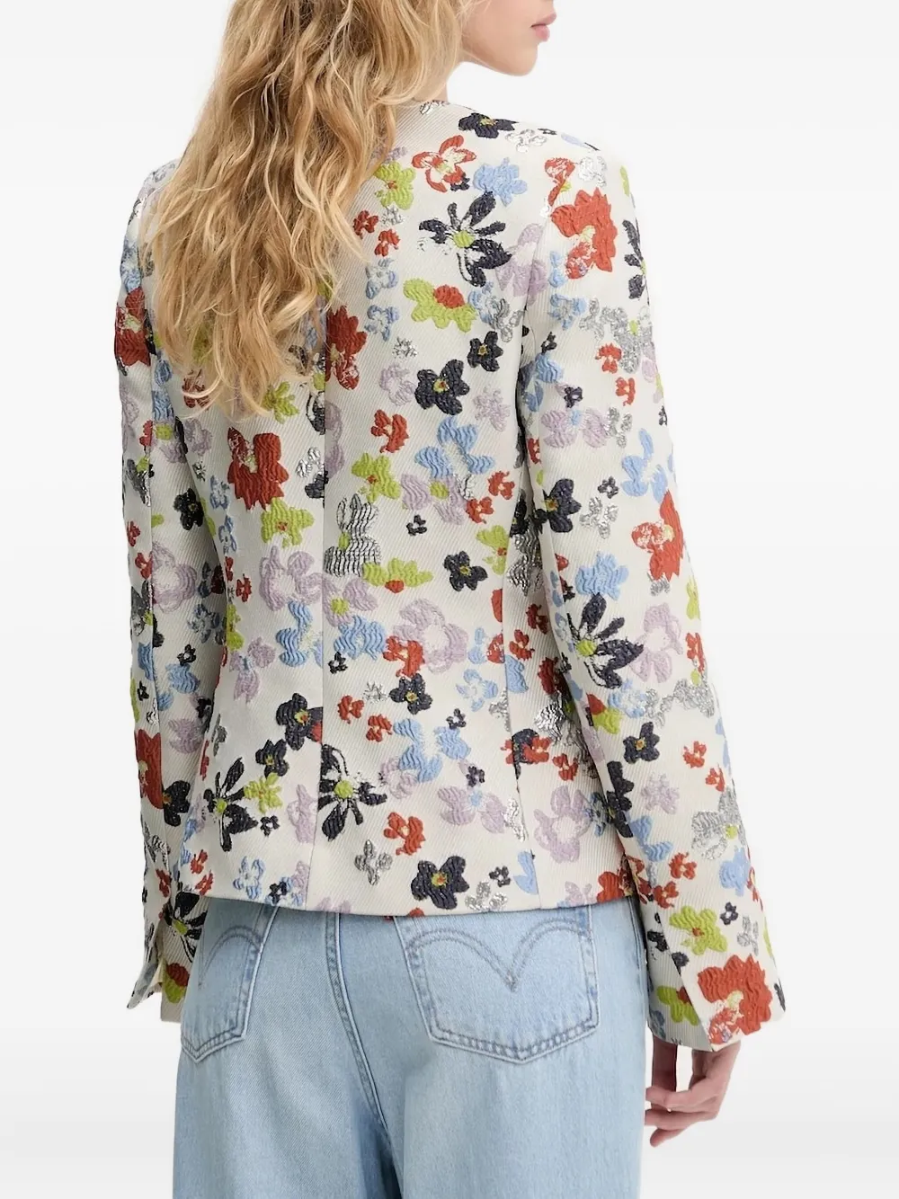Stine Goya floral-brocade jacket Wit