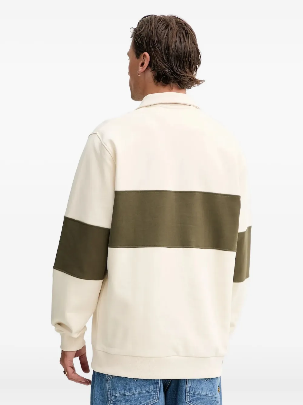 Les Deux half-zip panelled sweatshirt - Beige
