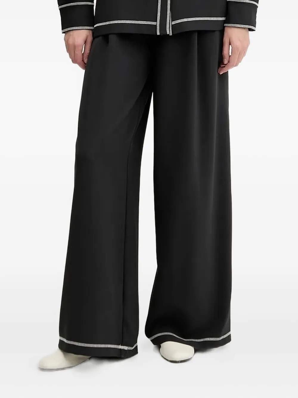 Stine Goya pantalones anchos con costuras en contraste | negro | Image 1