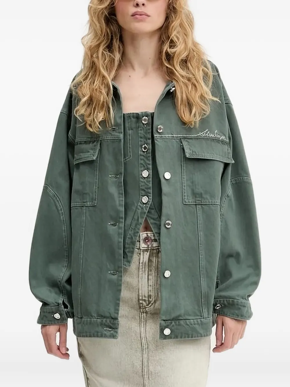 Stine Goya embellished button top | Green | Image 1