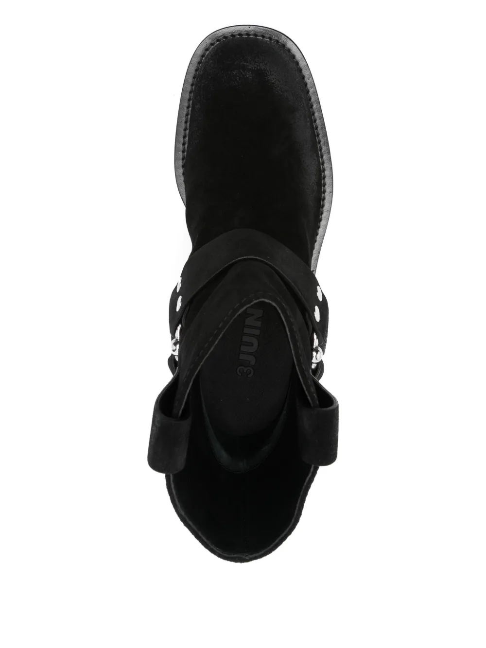 3juin Steve buckle-strap suede boots Black