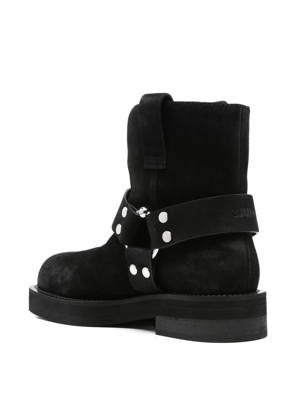 3juin Steve buckle-strap suede boots Black