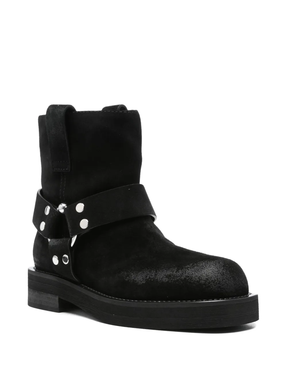 3juin Steve buckle-strap suede boots Black