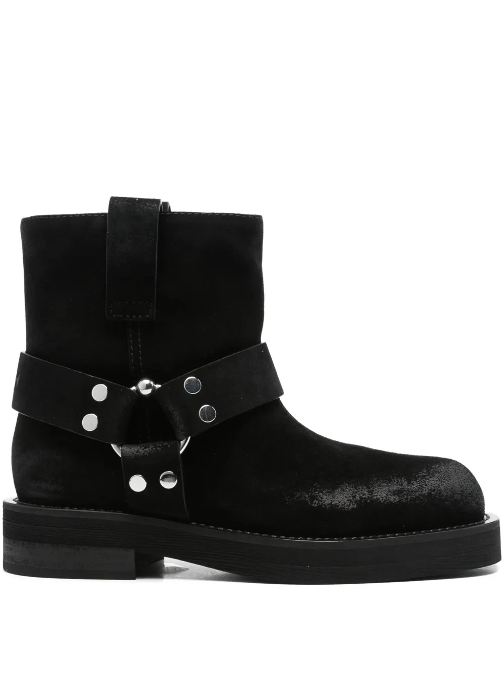 3juin Steve buckle-strap suede boots Black