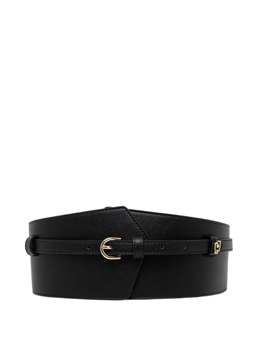 Liu •jo Wide Buckle Leather Belt In Black
