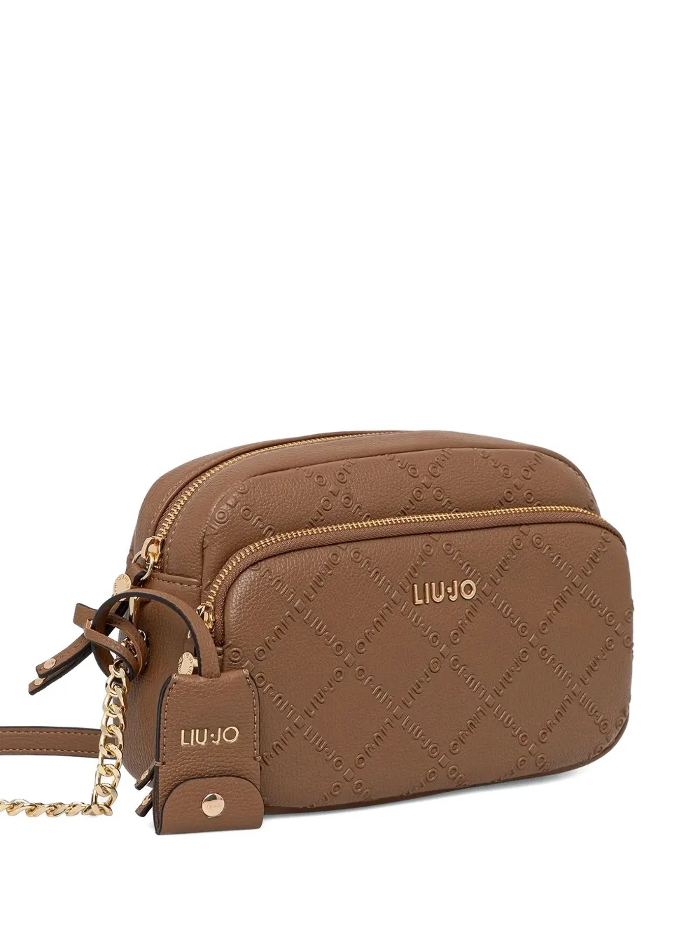 Liu •jo Small Logo-plaque Chain-strap Crossbody Bag In Brown