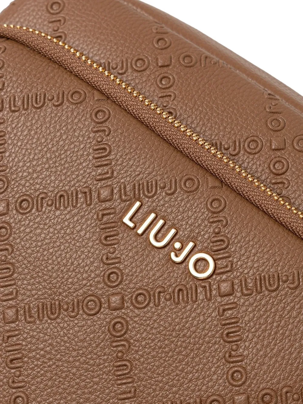 LIU JO Kleine crossbodytas met logoplakkaat en kettingband Bruin