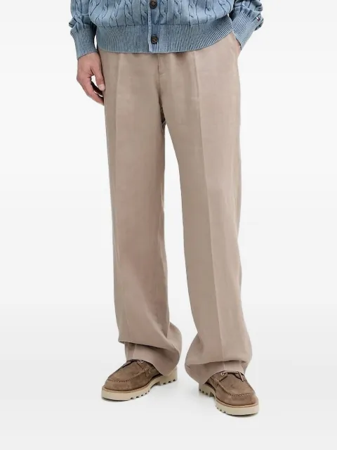 LIU JO dart-detail linen trousers