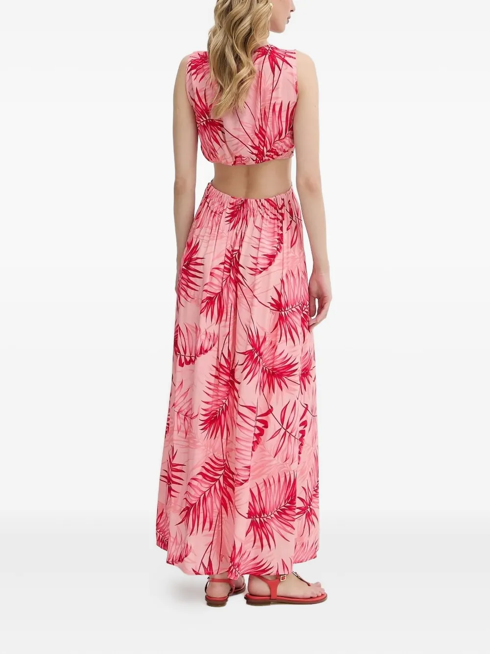 LIU JO Maxi-jurk met bladerprint en uitgesneden details - Roze