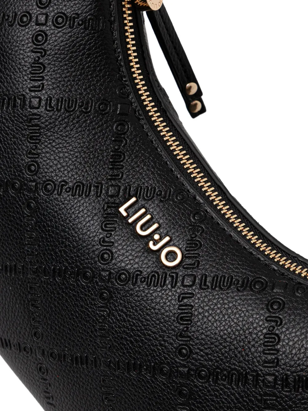 LIU JO Schoudertas met logoplakkaat en ketting Zwart