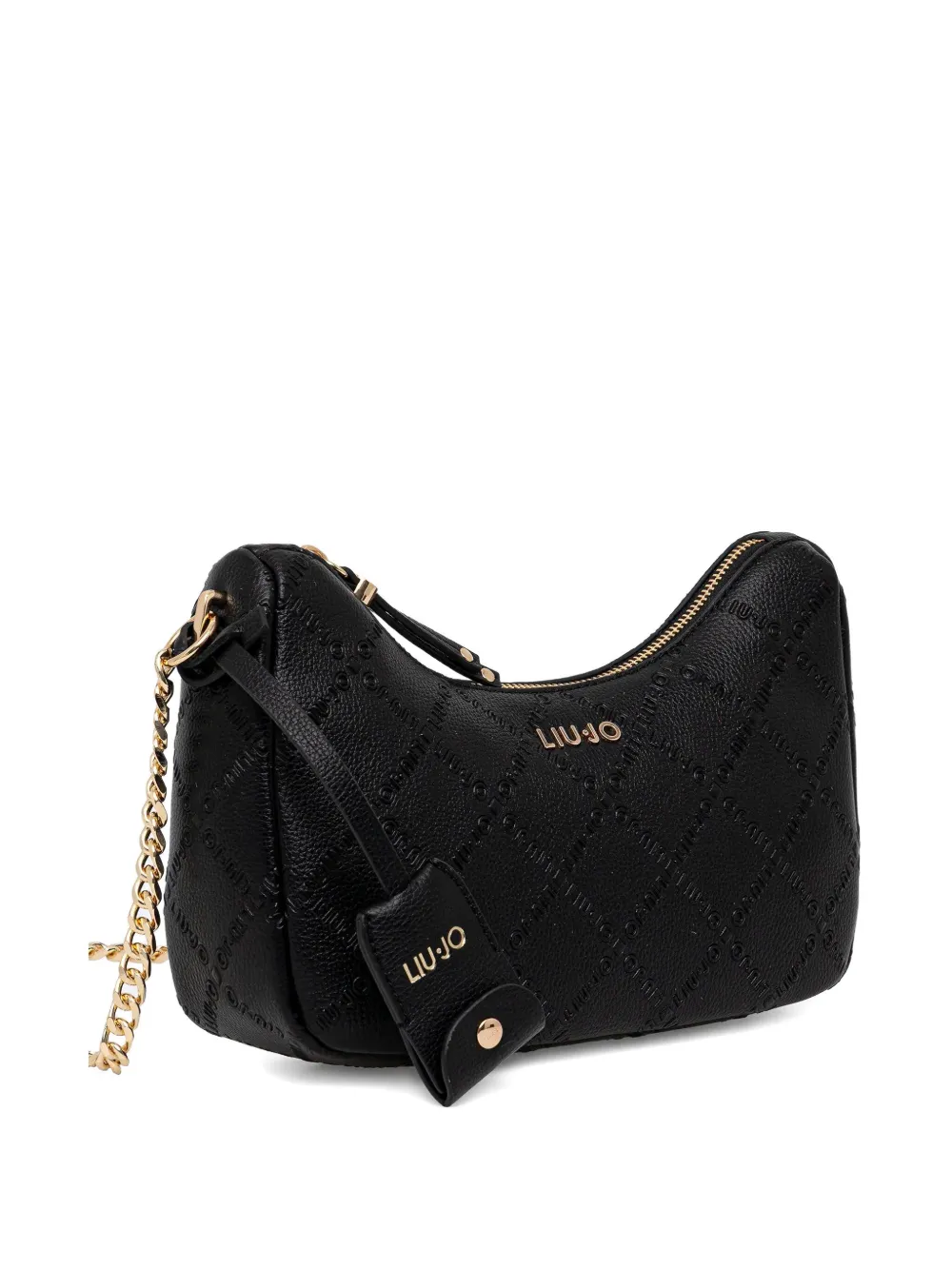 Liu •jo Logo-plaque Chain Shouder Bag In Black