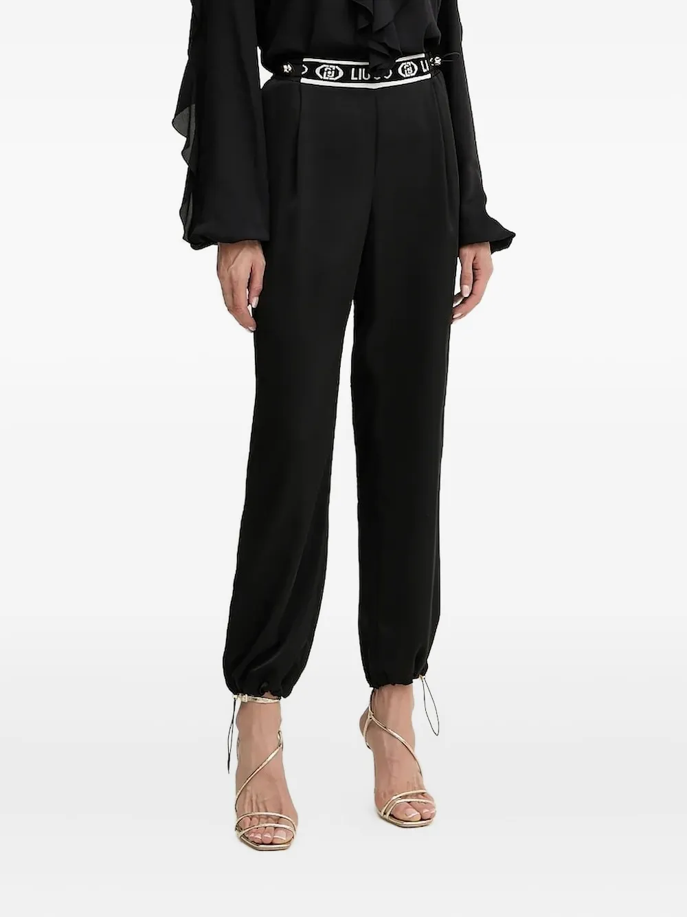 LIU JO drawstring-ankle trousers Zwart
