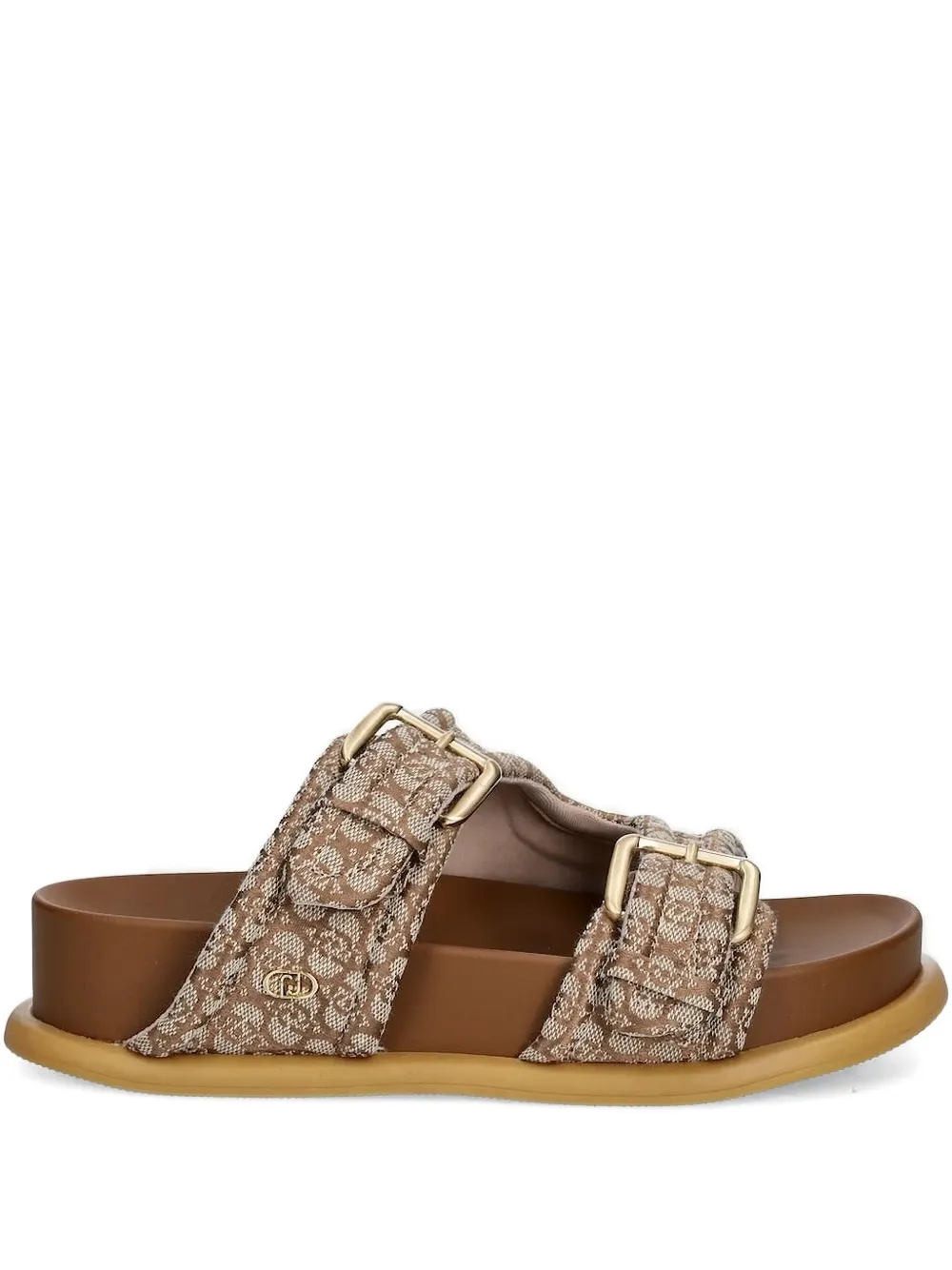 LIU JO buckle-detail patterned sandals - ブラウン LIU JO buckle-detail patterned sandals - ブラウン