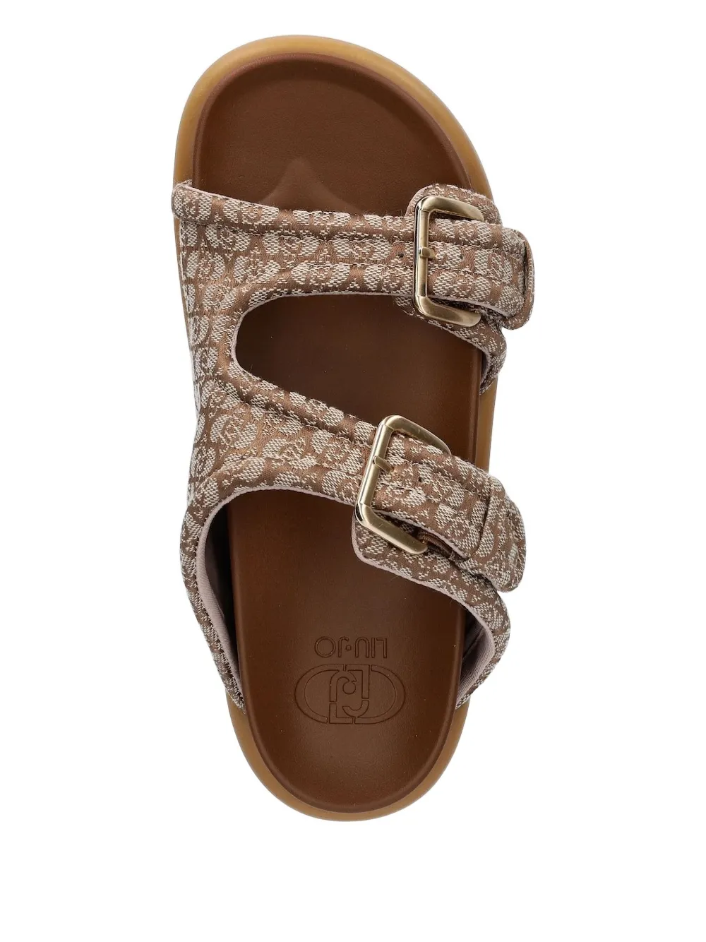 LIU JO buckle-detail patterned sandals Brown