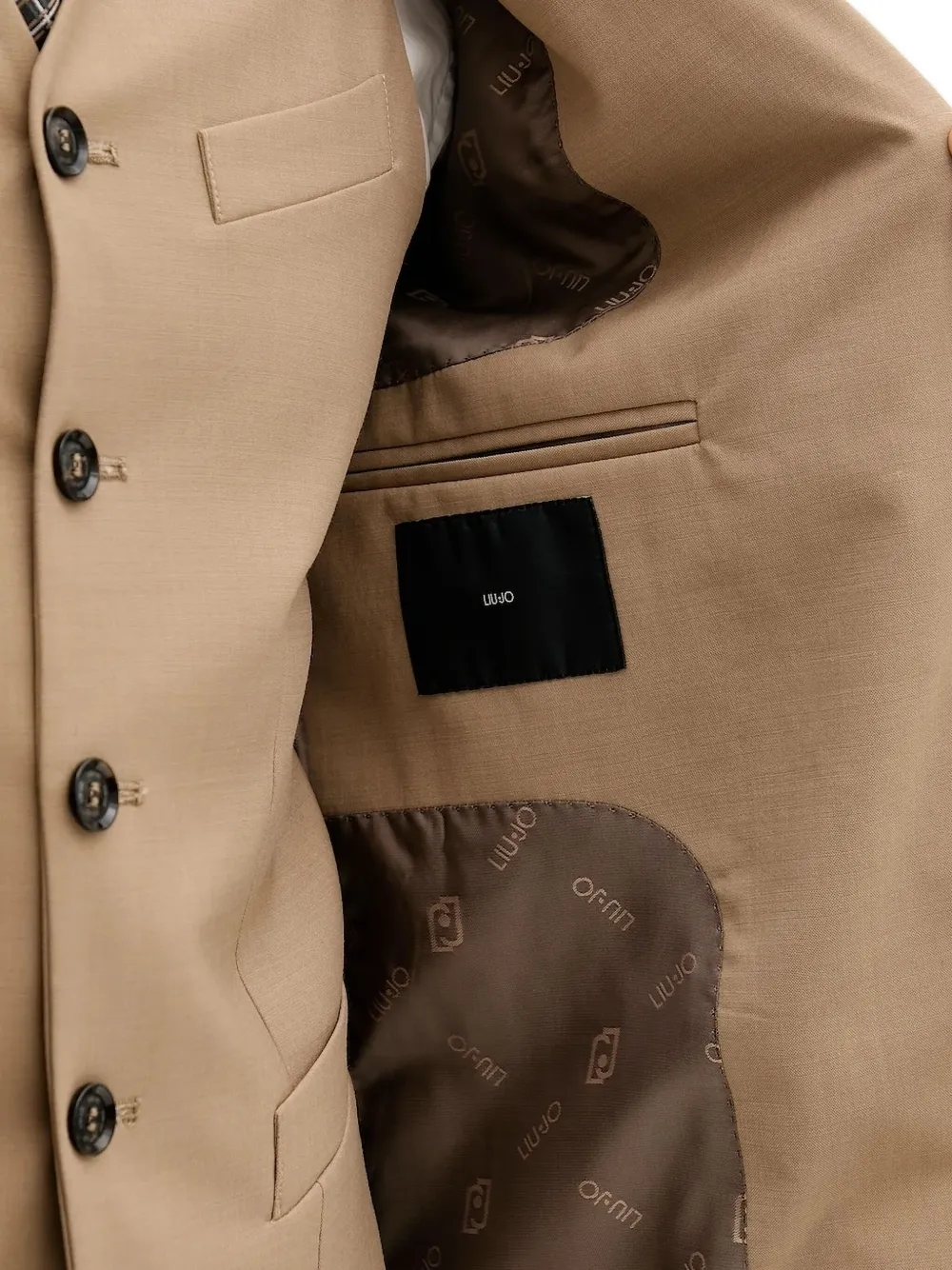 LIU JO logo-plaque two-button blazer Bruin