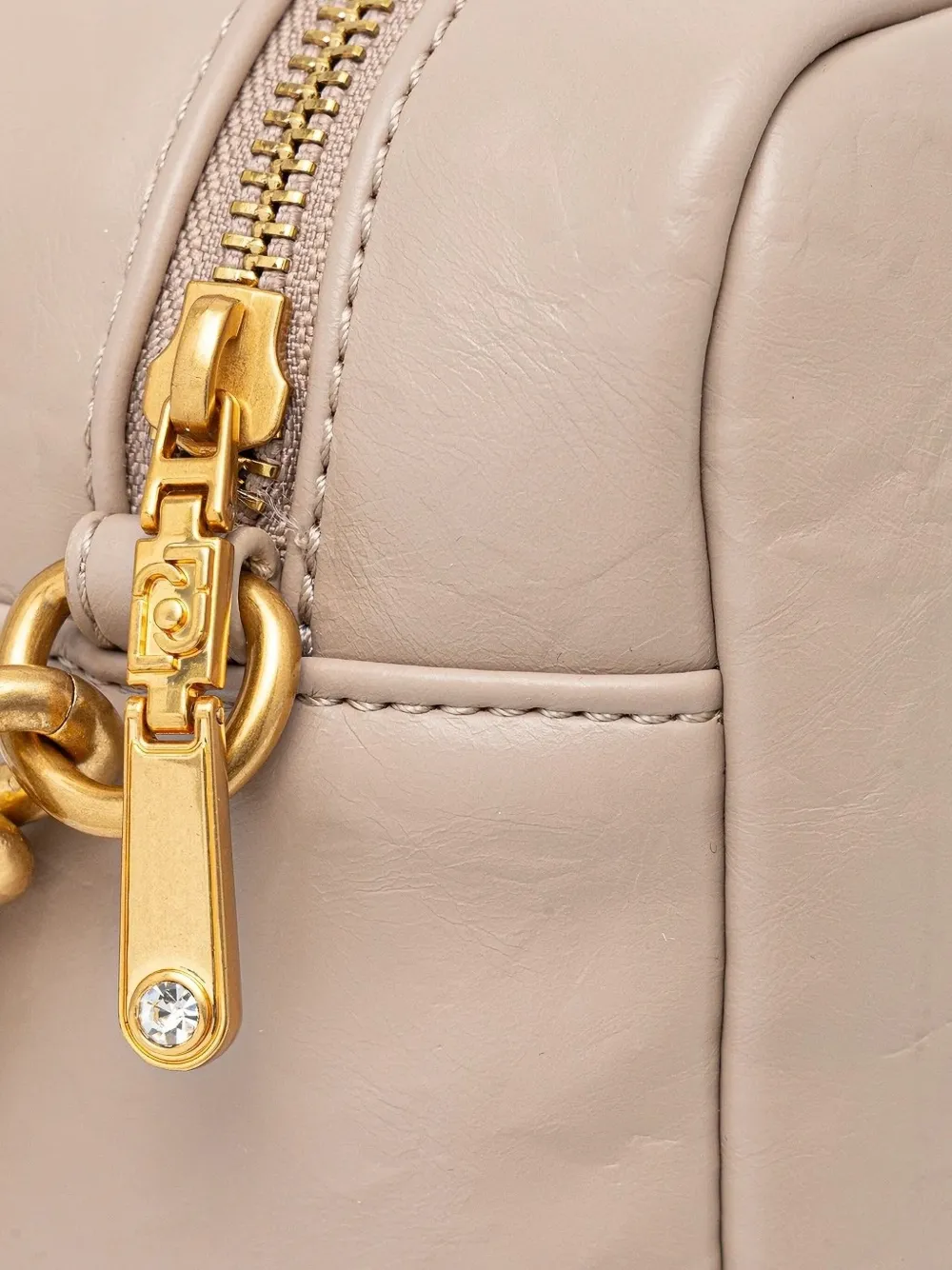 LIU JO chain-strap logo-plaque shoulder bag Beige