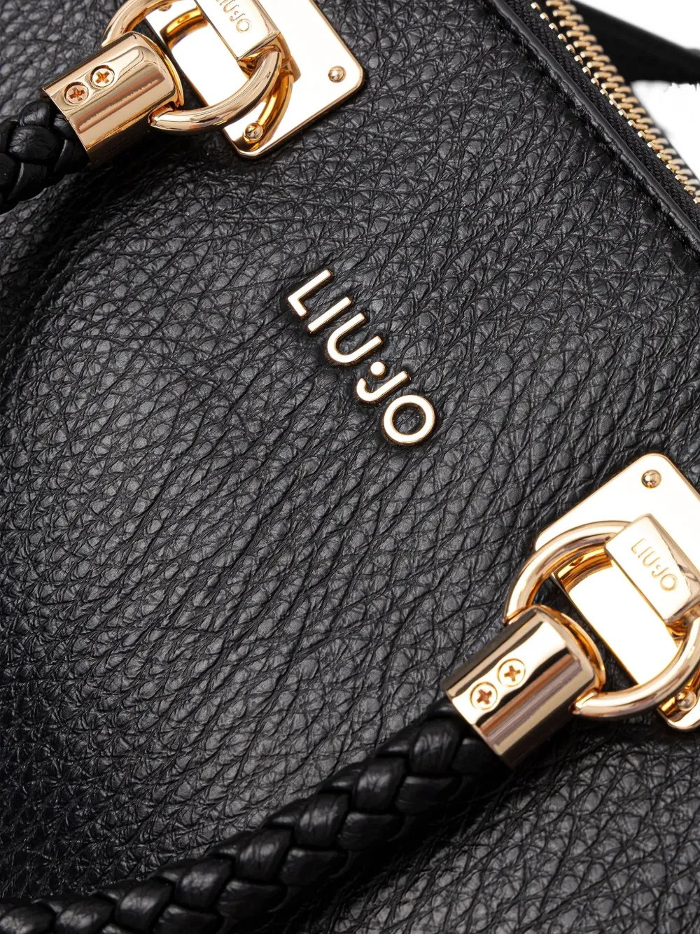 Liu •jo Braided-handle Tote Bag In Black