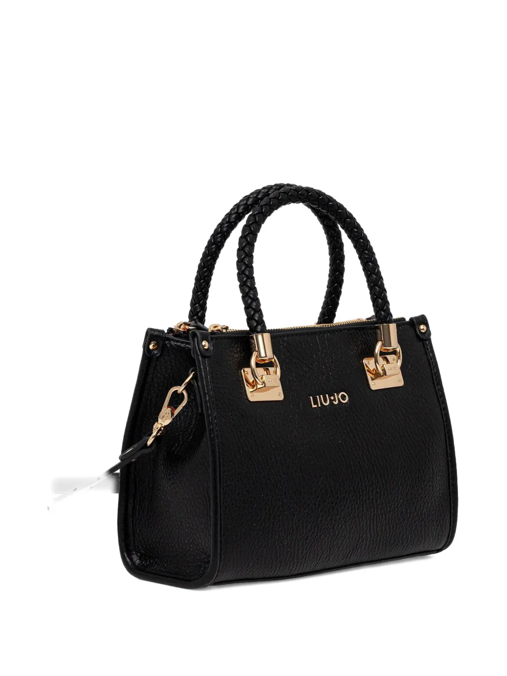 Liu •jo Braided-handle Tote Bag In Black