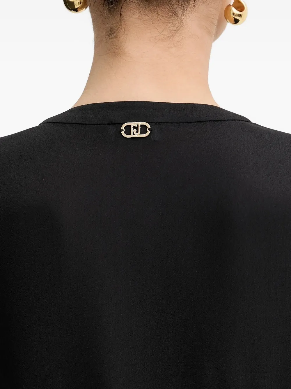 LIU JO ruffled top Zwart